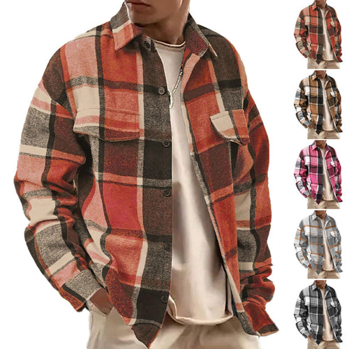 Herren kariertes Flanellhemd R&B