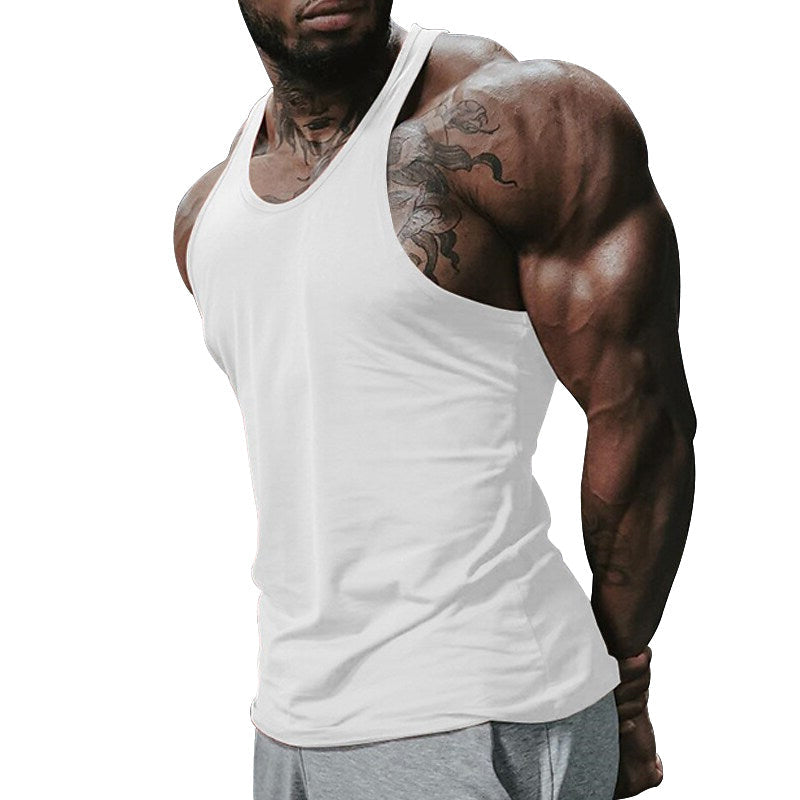 Herren atmungsaktives Fitness Tanktop mit Racerback-Design und körperbetontem Schnitt R&B