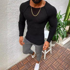 Herren stylisches gestreiftes Langarmshirt R&B