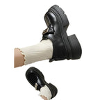 Damen Stilvolle Chunky Schnürschuhe mit modischem Schnallen-Detail R&B