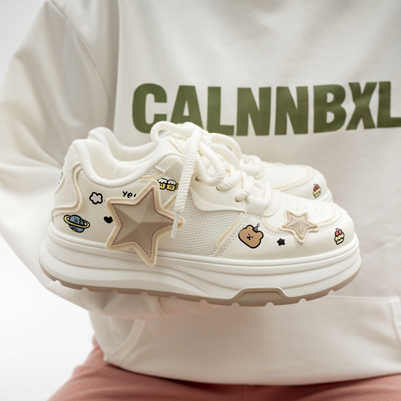 Damen Sneakers mit verspieltem Sternendesign und bequemer Dämpfung