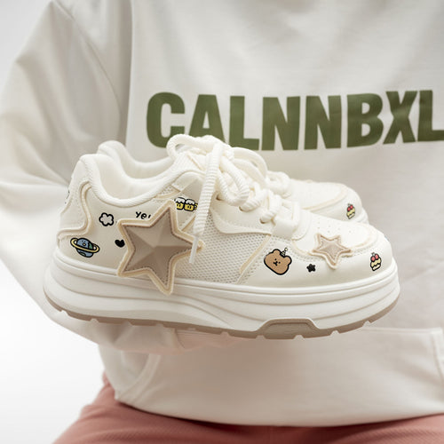 Damen Sneakers mit verspieltem Sternendesign und bequemer Dämpfung R&B