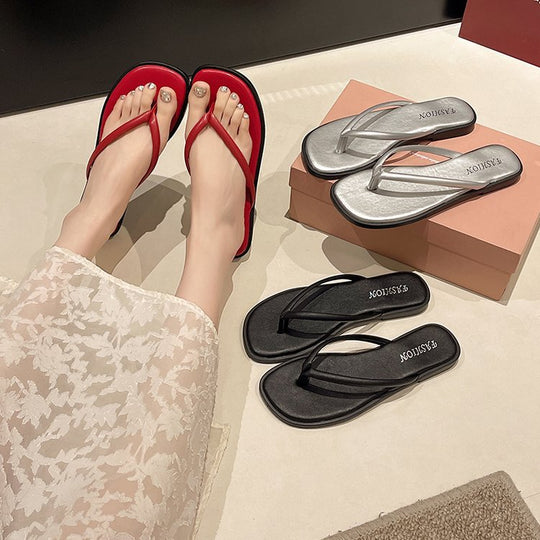 Damen modische Flip-Flops mit komfortablem Fußbett und raffiniertem Riemen R&B