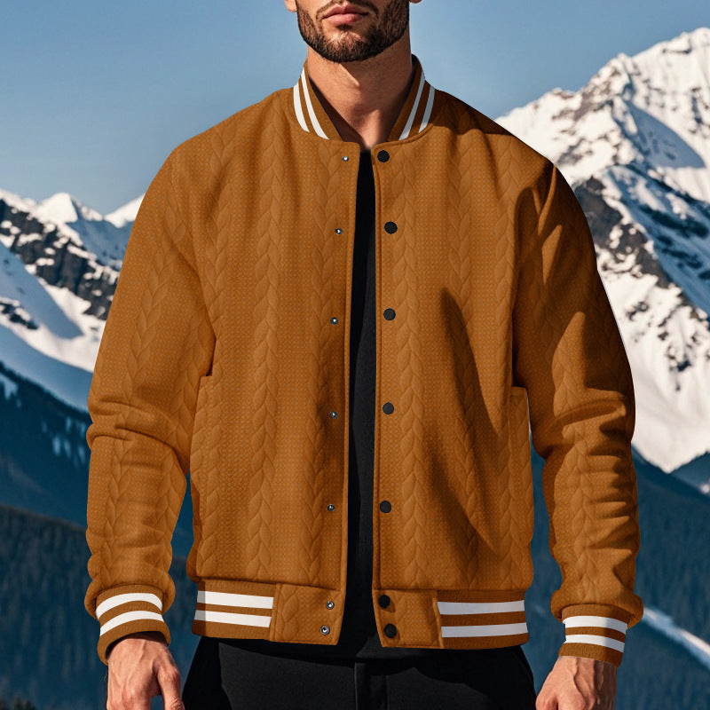 Herren lässige Bomberjacke mit strukturiertem Design R&B