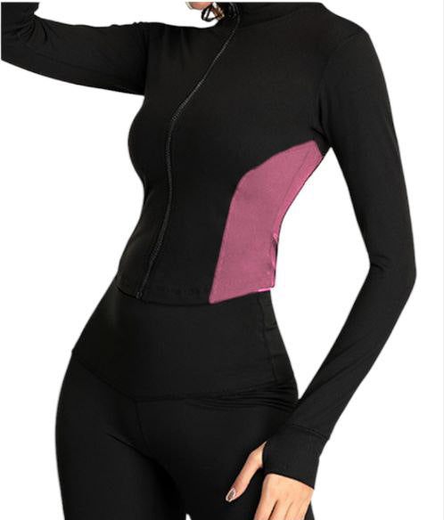 Damen Sportliche Zip-Jacke mit schmalem Schnitt und Daumenlöchern R&B
