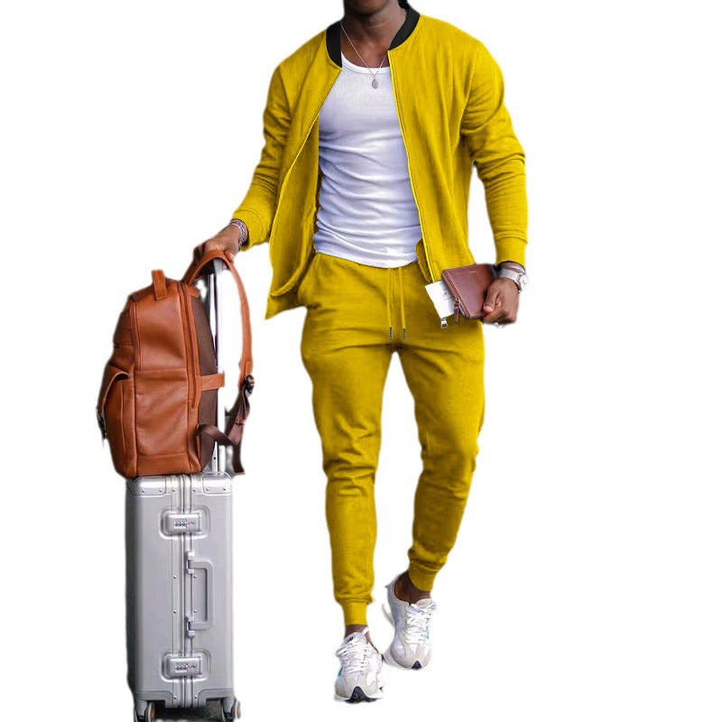 Herren Sportliches Freizeit-Set aus atmungsaktivem Material mit Reißverschluss und praktischen Taschen R&B