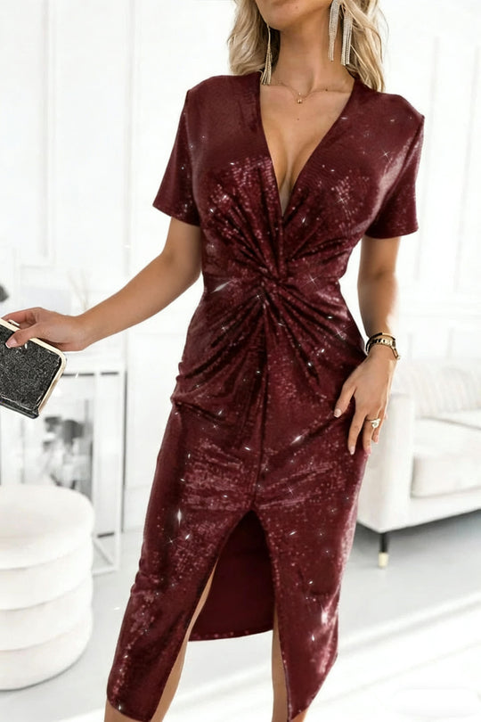 Damen Glamouröses Cocktailkleid mit aufregendem Schlitzdesign R&B
