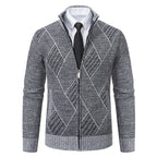 Herren modische Strickjacke mit hochabschließendem Kragen und stilvollem Zipper