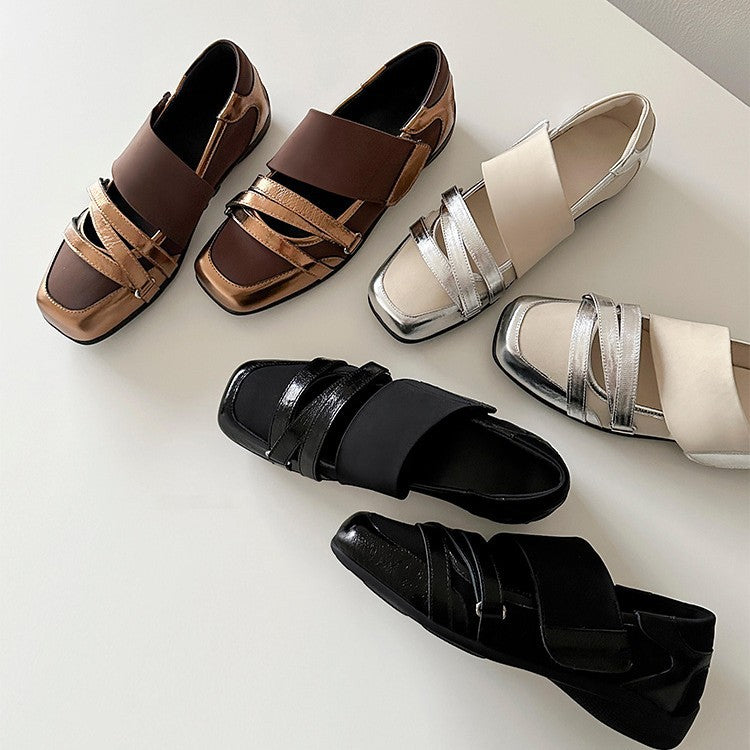 Damen Modische Ballerina-Schuhe mit dekorativen Metallic-Details R&B
