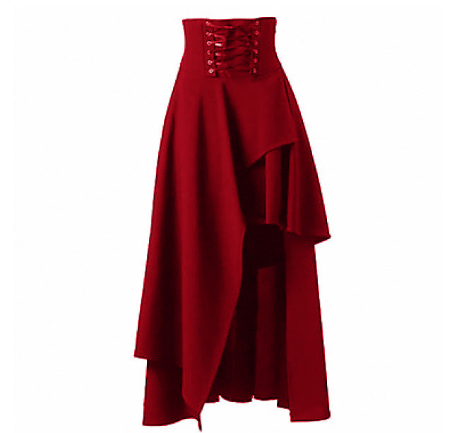 Damen Eleganter asymmetrischer Rock mit Schnürung R&B