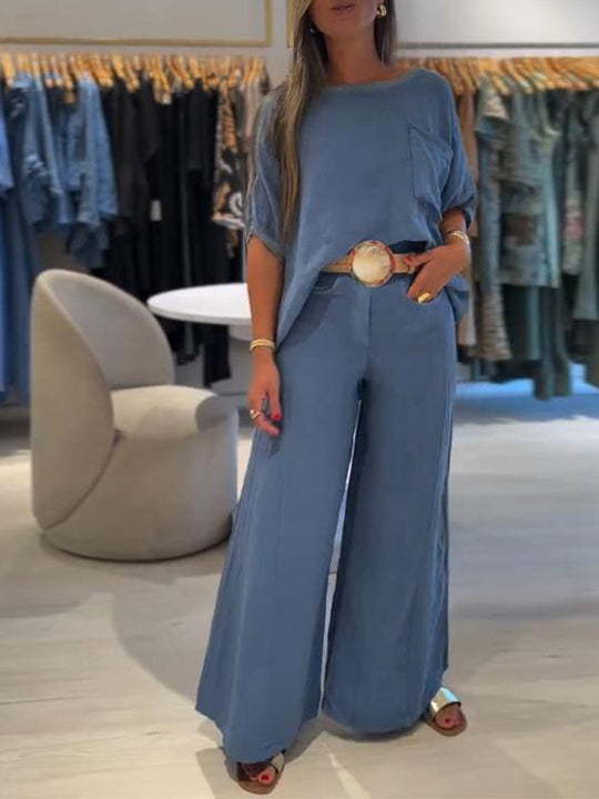 Damen Set aus weichem Oberteil und weiter Hose Heidi-Mode