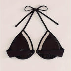 Damen Triangel-Bikini mit transparenten Einsätzen