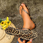Damen stilvolle Flip-Flops mit animalischem Muster