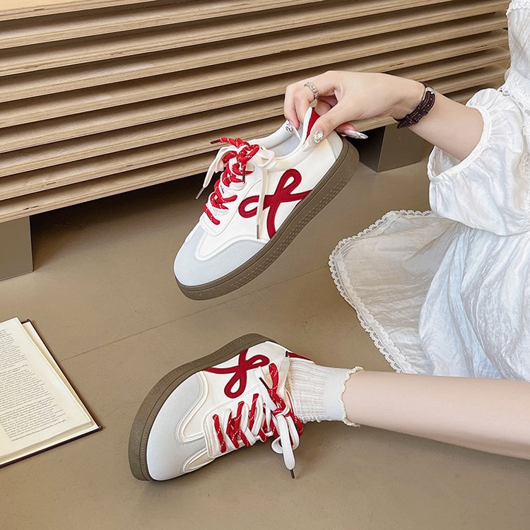Damen modische Sneakers mit frechem Schleifen-Design und gepolsterter Sohle R&B