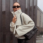 Damen Oversized Wolljacke mit Knopfleiste und praktischen Taschen R&B