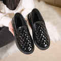 Damen gefütterte Slip-On Hausschuhe mit rutschfester Sohle und modischem Steppdesign