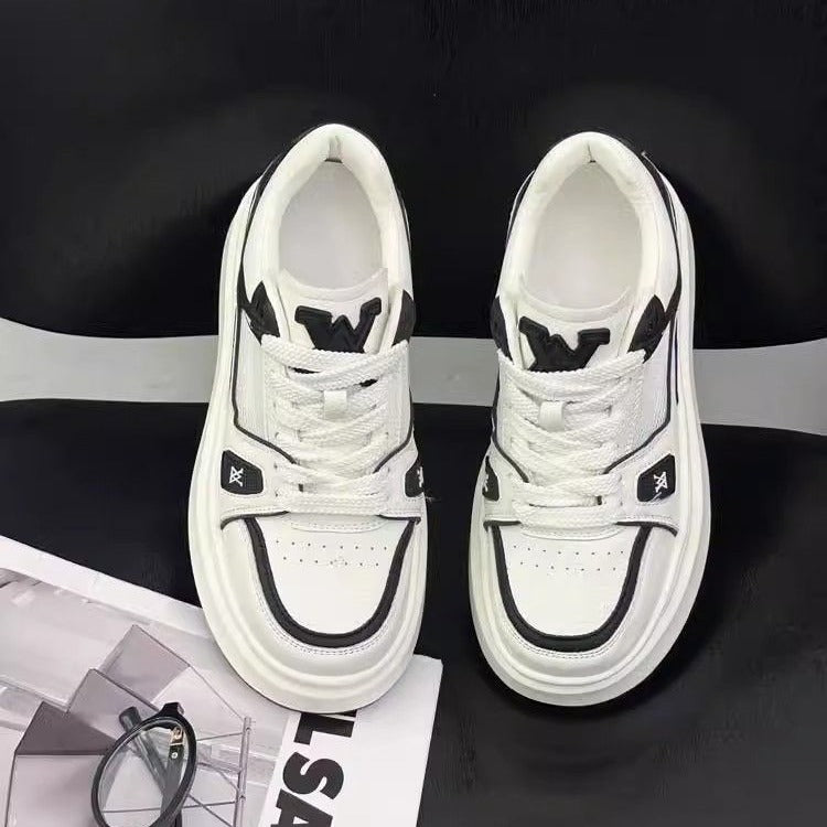 Damen sportive Sneakers mit doppelter Sohle und Kontrastnähten R&B