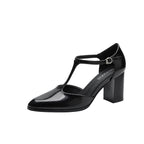Damen Elegante T-Strap Pumps mit Blockabsatz R&B