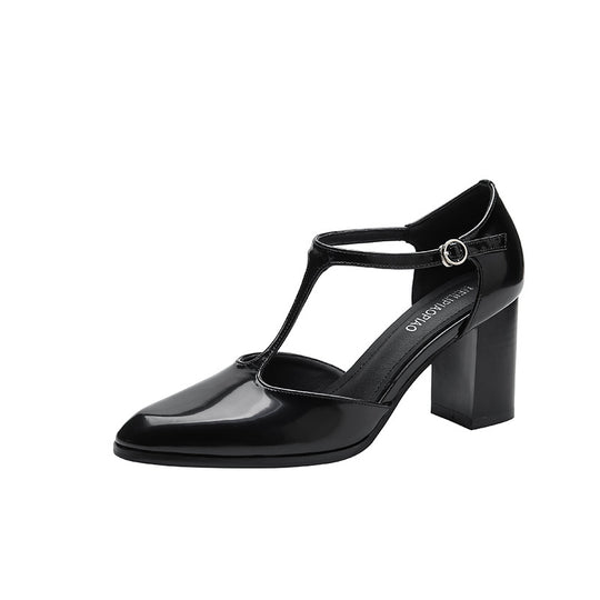 Damen Elegante T-Strap Pumps mit Blockabsatz R&B