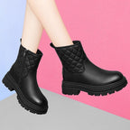 Damen Gefütterte Winterstiefel mit modischem Reißverschluss und rutschfester Sohle R&B