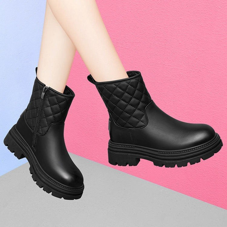 Damen Gefütterte Winterstiefel mit modischem Reißverschluss und rutschfester Sohle R&B