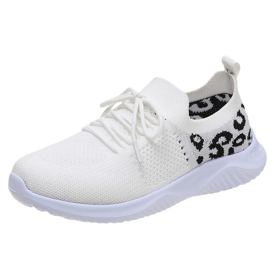 Damen Sportliche Sneakers mit atmungsaktivem Mesh-Obermaterial und modischem Leopardenmuster R&B