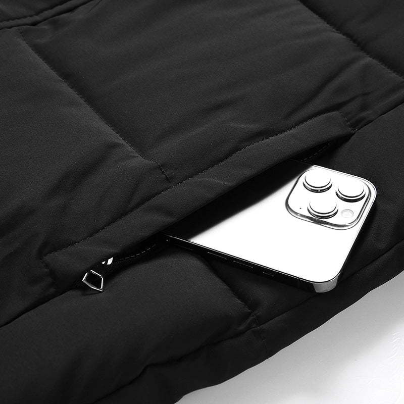 Damen lange Daunenjacke mit hohem Kragen und winddichten Eigenschaften R&B