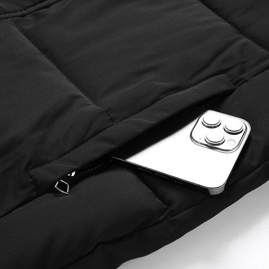 Damen lange Daunenjacke mit hohem Kragen und winddichten Eigenschaften R&B