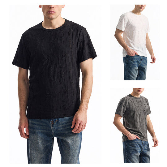 Herren T-Shirt mit modischem Strukturdesign und lässigem Vintage-Look R&B