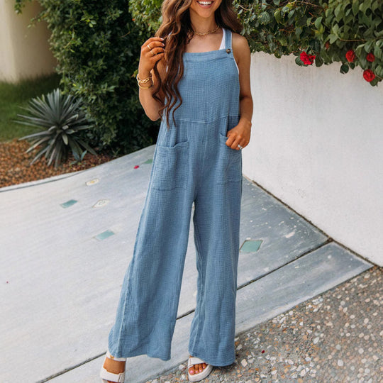 Damen lässiger Overall mit praktischen Taschen und verstellbaren Trägern R&B