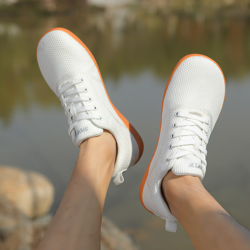 Damen nan federleichter Strick-Sneaker mit nahtlosem Maschenobermaterial, luftdurchlässiger Struktur und flexibler Mikrozellen-Laufsohle R&B