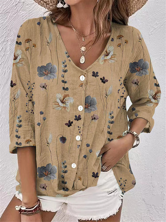 Damen Bluse mit floralem Druck und lässigem Schnitt R&B
