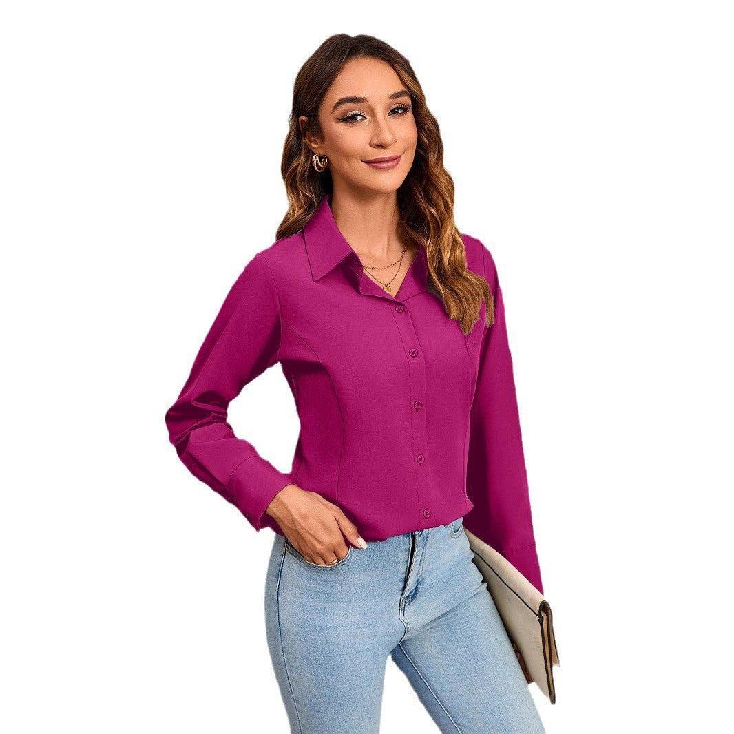 Damen Elegantes Blusenshirt mit feiner Steppnaht und tailliertem Schnitt R&B