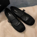 Damen Ballerina mit elegantem Leopardenmuster und modischem Schnallenverschluss
