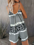 Damen luftiger Overall mit Spaghettiträgern und modischem Tierdesign R&B