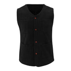 Herren Weste mit funktionalen Taschen und eleganten Knopfdetails R&B