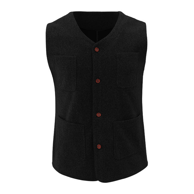 Herren Weste mit funktionalen Taschen und eleganten Knopfdetails R&B