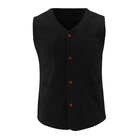 Herren Weste mit funktionalen Taschen und eleganten Knopfdetails R&B