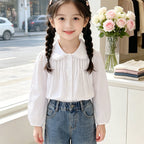 Mädchen Bluse mit Rüschendetails und elegantem Kragen R&B