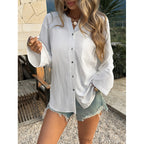 Damen Lässiges Oversized-Hemd mit Knopfdetail R&B