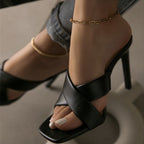 Damen High Heel Sandalen mit elegantem Kreuzriemen-Design und komfortablem Fußbett R&B