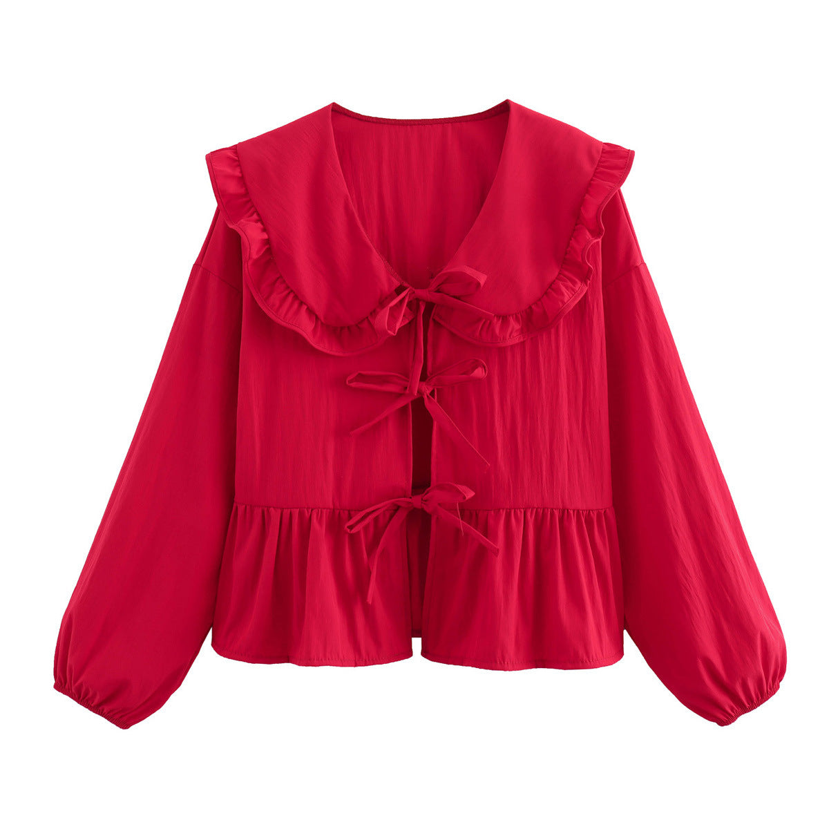 Damen verspielt geschnittene Bluse mit Rüschendetails