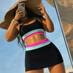 Damen Bikinikleid mit modischem Cut-Out und farbigen Akzenten R&B