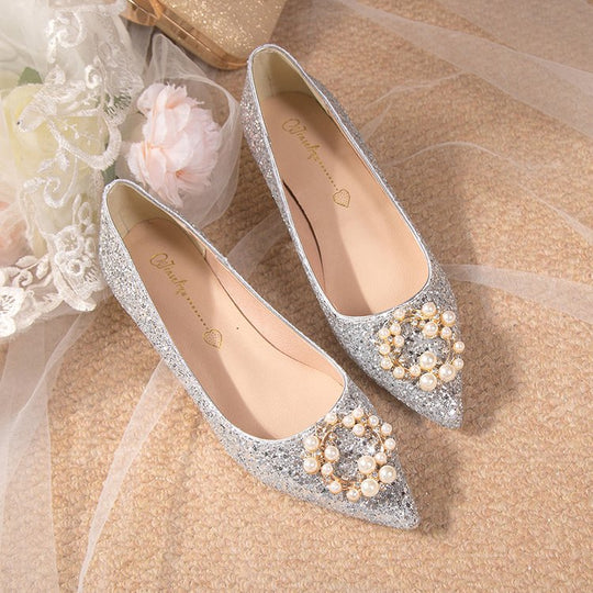 Damen Glamouröse Pumps mit Perlenschmuck R&B