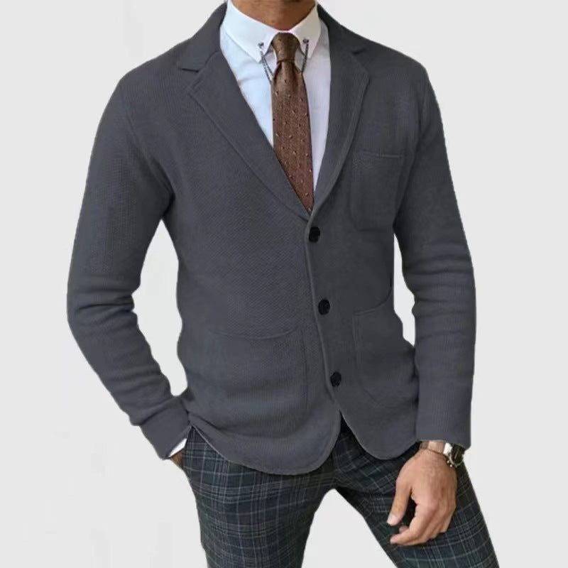Herren Strickblazer mit großen Taschen und modernem Schnitt R&B