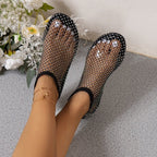 Damen Glitzernde Netzsandalen mit offenen Zehen R&B