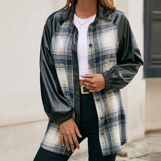 Damen modische Karomuster Jacke mit ärmeln R&B