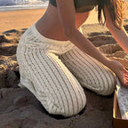 Damen Weite Faltenhose mit elastischem Bund und Strukturdesign R&B