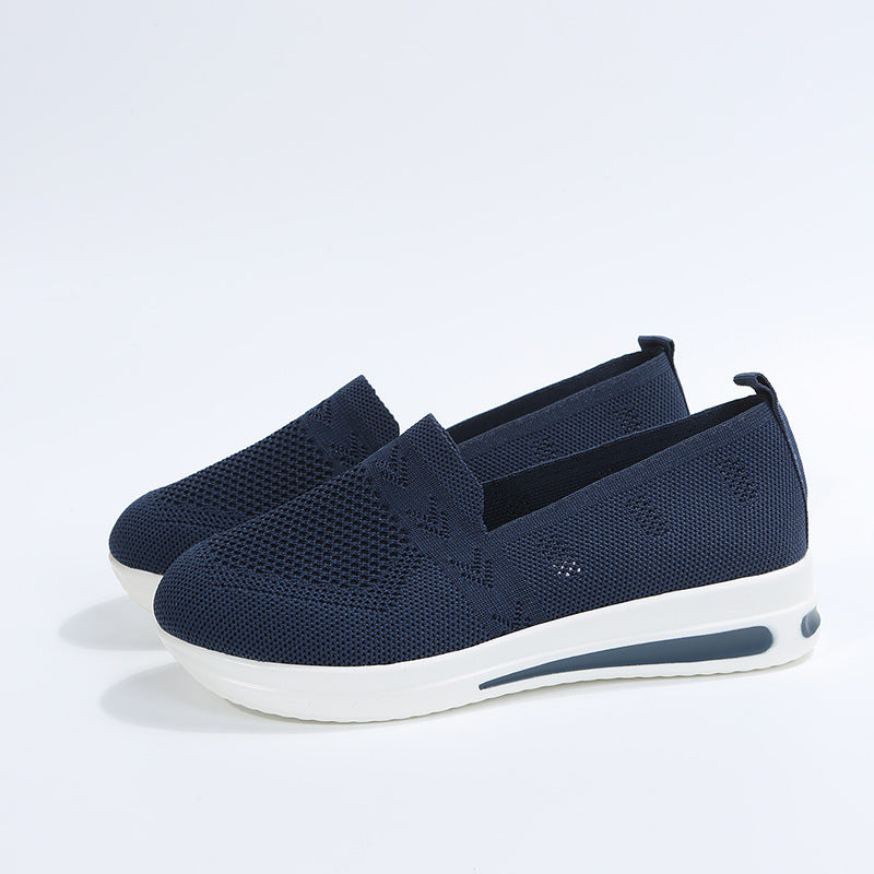 Damen atmungsaktive Slip-On Sneakers mit flexiblem Strick-Obermaterial R&B