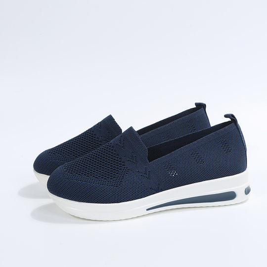 Damen atmungsaktive Slip-On Sneakers mit flexiblem Strick-Obermaterial R&B